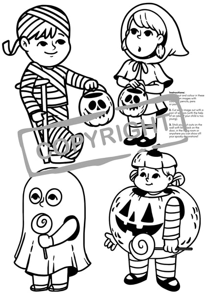 Kids Halloween Colouring Printables (Whole Collection) - kidelp