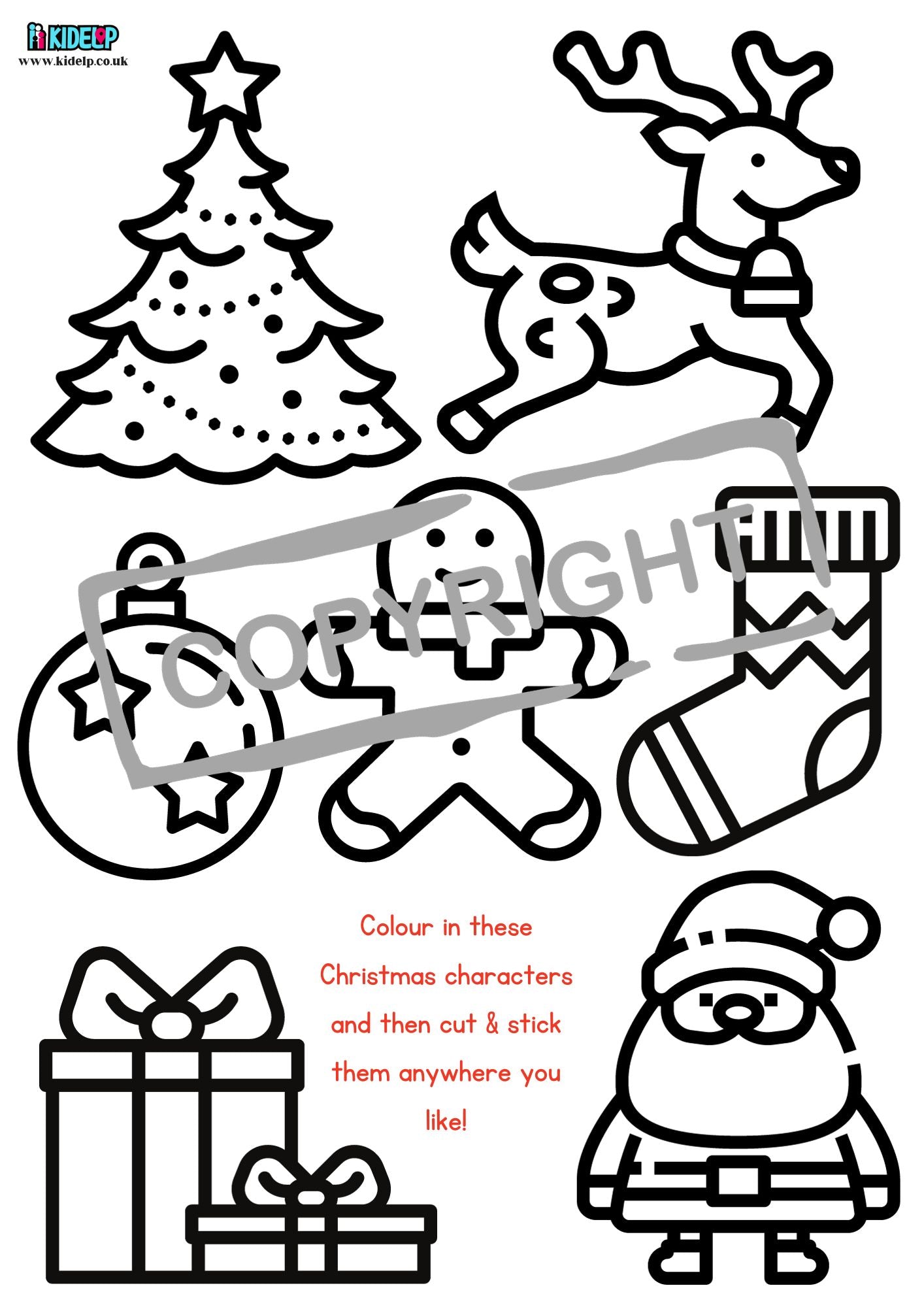 Kids Christmas Colouring Printables (6 Pages) - kidelp