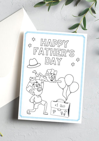 Father's Day Colouring Card - kidelp