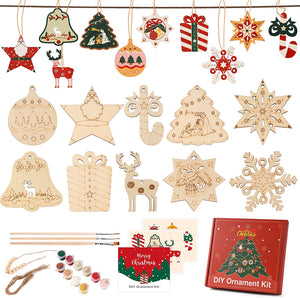 DIY Wooden Christmas Ornaments Colouring Kit - kidelp