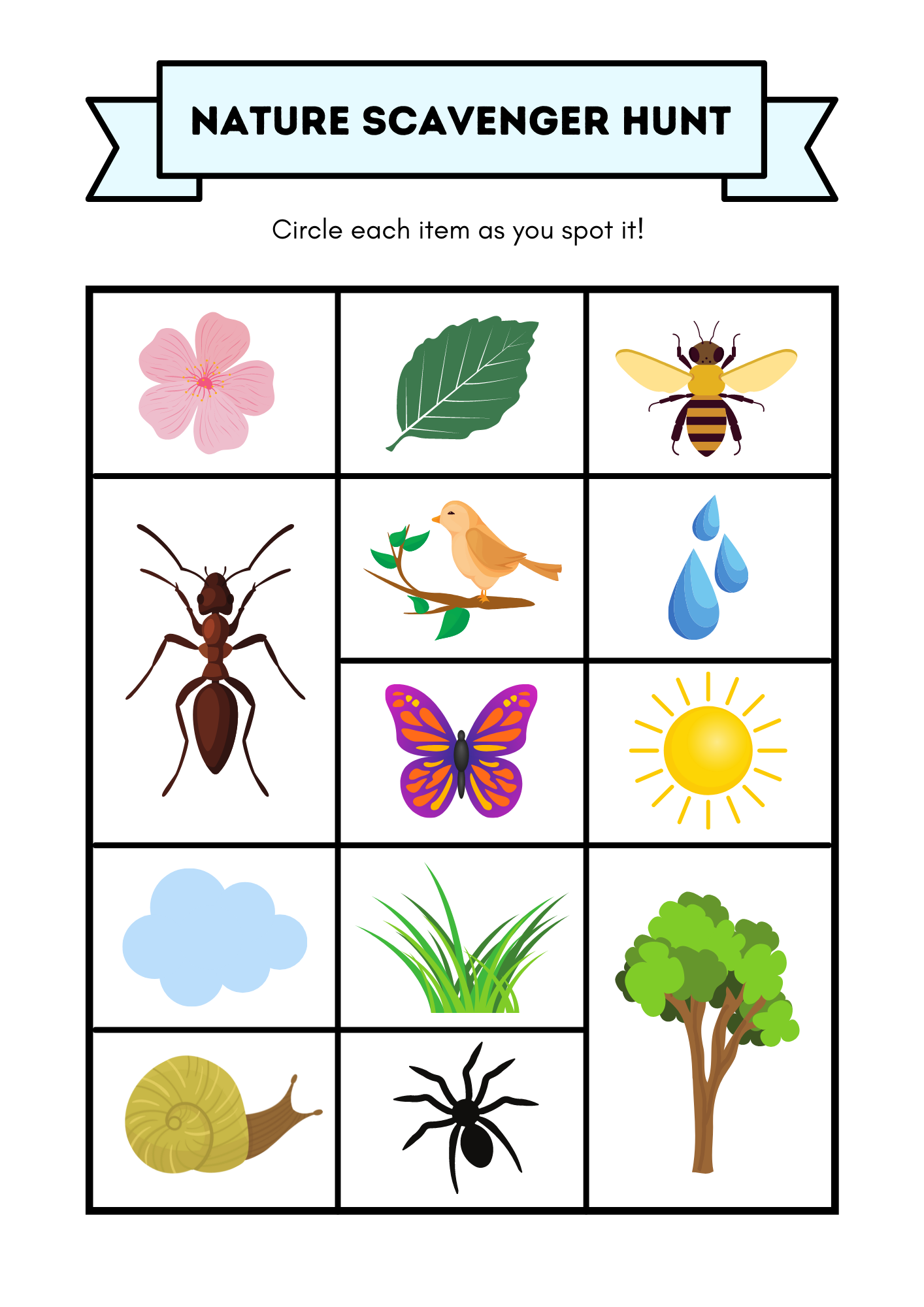 14 Fun Nature Themed printable activity pages for kids! - kidelp