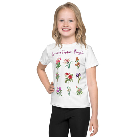 Growing Positive thoughts designed t-shirt Kids crew neck Tee - kidelp