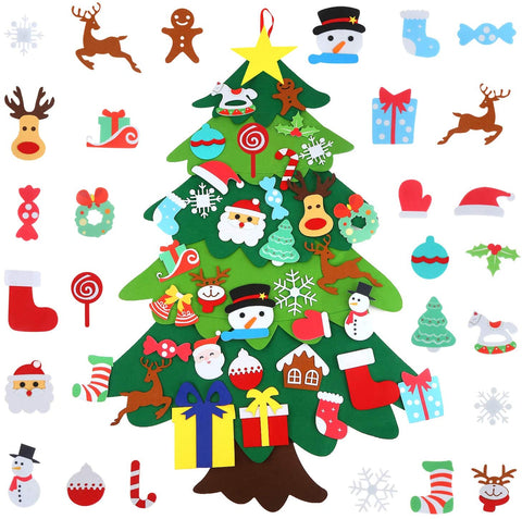 Felt Christmas Tree with hanging Ornaments kit - kidelp