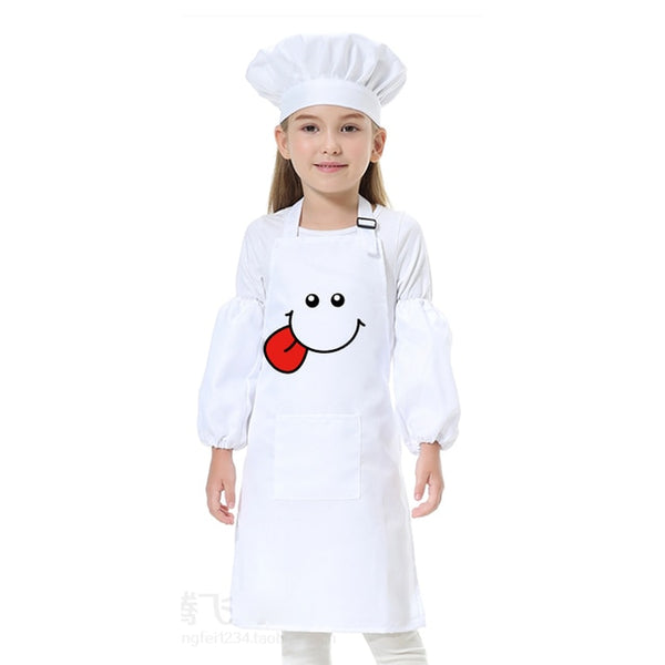 Child Apron for Baking with Smock Chef Hat & Sleeves - kidelp