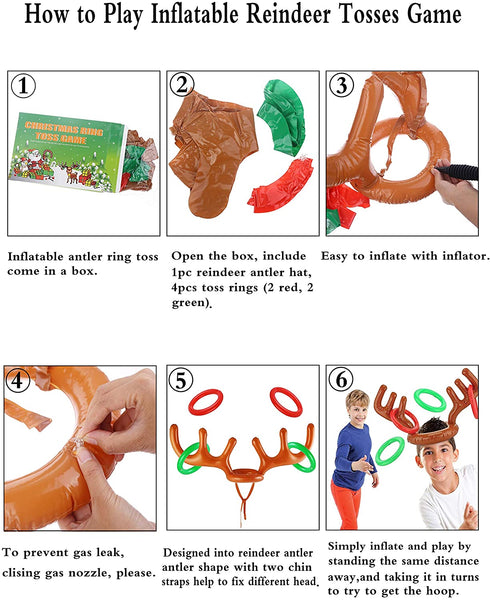 Inflatable Reindeer Antler Ring Toss Game for Christmas - kidelp